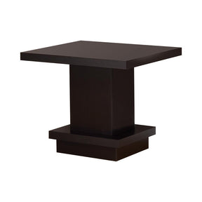 Reston Pedestal Square End Table Cappuccino - End Table - Half Price Furniture