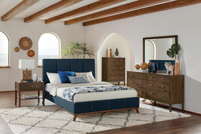 Charity Full Upholstered Bed Blue - Bed - Half Price Furniture