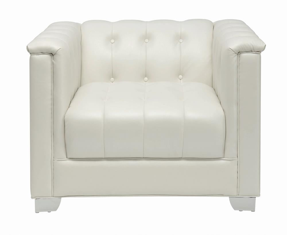 Chaviano Tufted Upholstered Chair Pearl White - Half Price Furniture