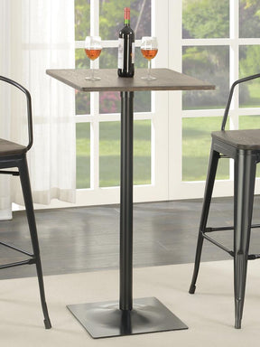 Cavalier Square Bar Table Dark Elm and Matte Black - Counter Height Table - Half Price Furniture