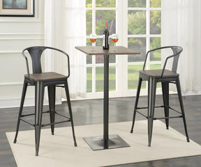 Cavalier Square Bar Table Dark Elm and Matte Black - Counter Height Table - Half Price Furniture