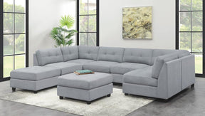 Claude Tufted Cushion Back Ottoman Dove - Ottoman - Half Price Furniture