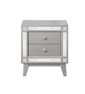 Leighton 2-drawer Nightstand Metallic Mercury - Nightstand - Half Price Furniture