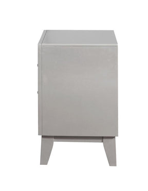 Leighton 2-drawer Nightstand Metallic Mercury - Nightstand - Half Price Furniture