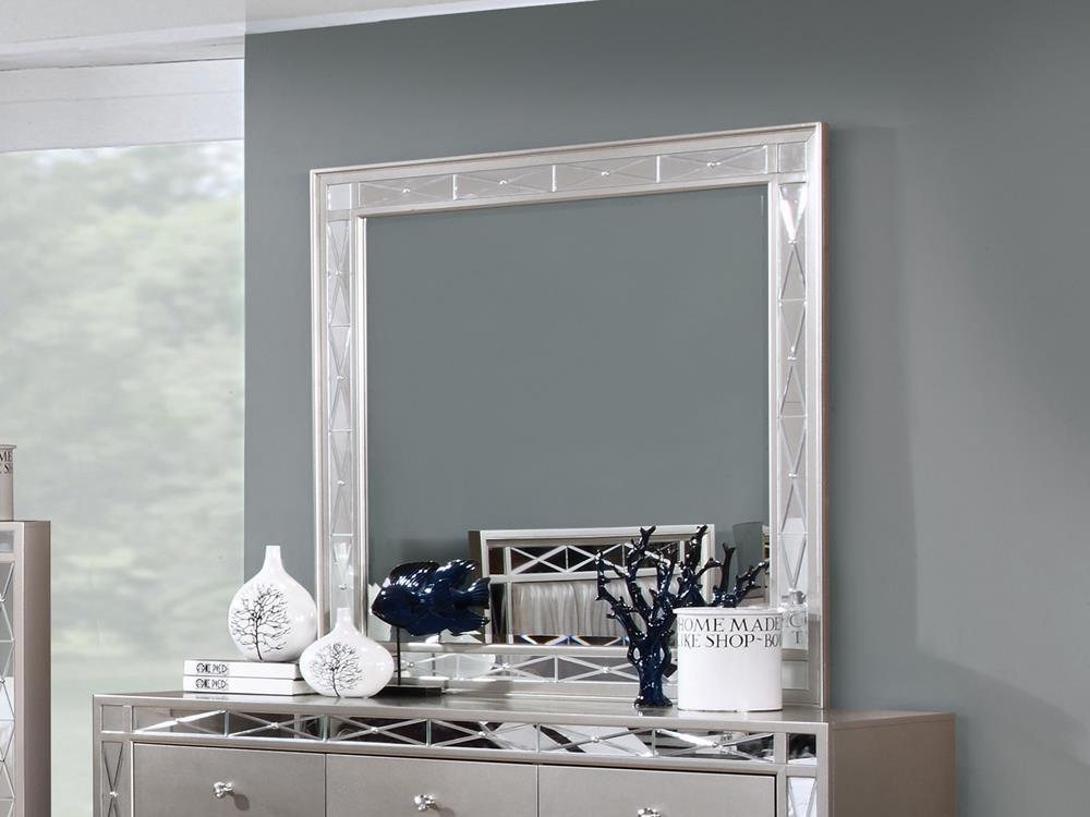 Leighton Beveled Dresser Mirror Metallic Mercury  Half Price Furniture