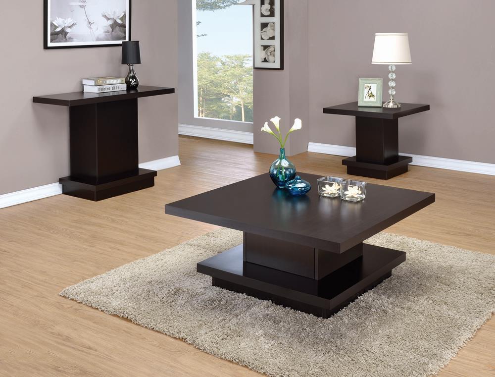 Reston Pedestal Sofa Table Cappuccino - Sofa Table - Half Price Furniture