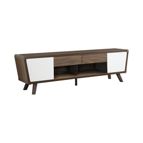 Alvin 2-drawer TV Console Dark Walnut and Glossy White - TV Stand - Half Price Furniture