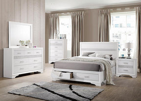 Miranda California King 2-drawer Storage Bed White - Bed - Half Price Furniture