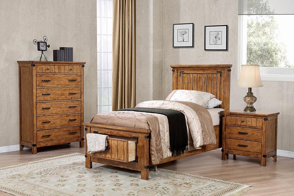 Brenner Twin Storage Bed Rustic Honey - Half Price Furniture