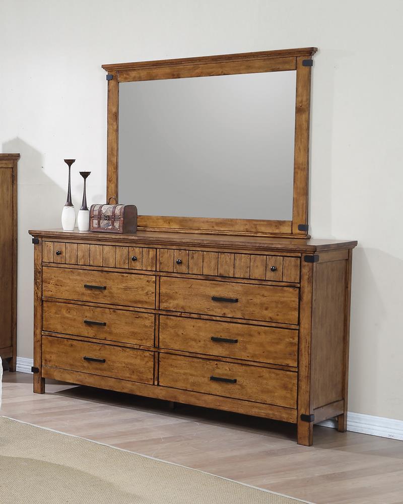 Brenner Rectangular Dresser Mirror Rustic Honey - Half Price Furniture