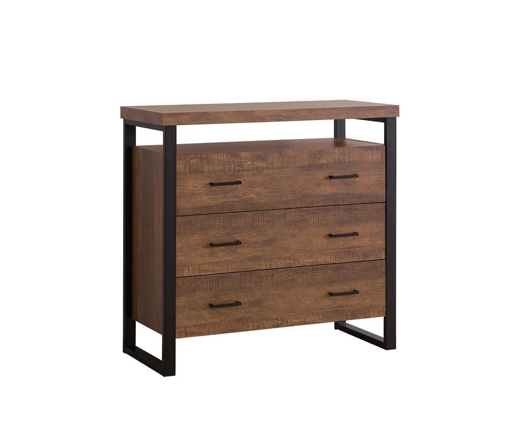 Rustic Amber Three Drawer Accent Cabinet  Las Vegas Furniture Stores
