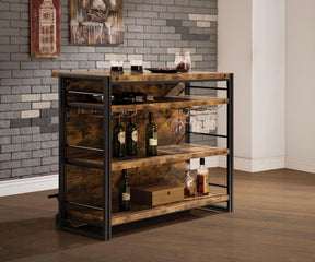Renaldi Bar Unit with Stemware Rack Antique Nutmeg - Bar - Half Price Furniture