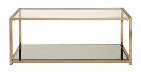 Cora Coffee Table with Mirror Shelf Chocolate Chrome - Coffee Table - Half Price Furniture