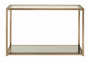 Cora Sofa Table with Mirror Shelf Chocolate Chrome - Half Price Furniture