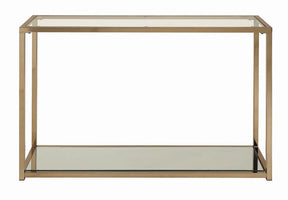 Cora Sofa Table with Mirror Shelf Chocolate Chrome Half Price Furniture