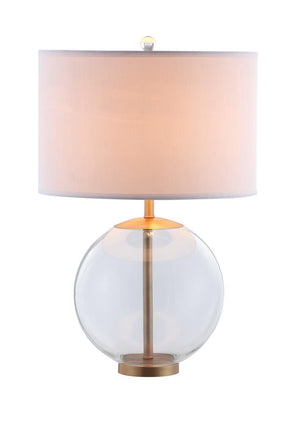 Kenny Drum Shade Table Lamp with Glass Base White  Half Price Furniture
