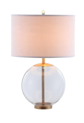 Kenny Drum Shade Table Lamp with Glass Base White - Lamp - Half Price Furniture
