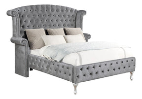 Deanna Eastern King Tufted Upholstered Bed Grey - Bed - Half Price Furniture