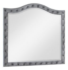 Deanna Button Tufted Dresser Mirror Grey - Mirror - Half Price Furniture