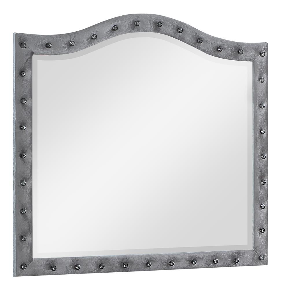 Deanna Button Tufted Dresser Mirror Grey - Half Price Furniture