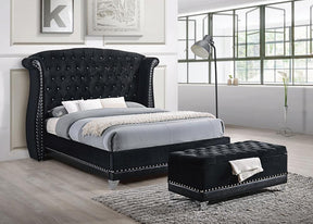 Barzini California King Tufted Upholstered Bed Black - Bed - Half Price Furniture