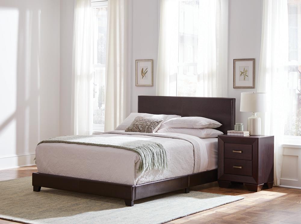 Dorian Upholstered California King Bed Brown  Half Price Furniture
