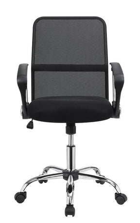 Gerta Office Chair with Mesh Backrest Black and Chrome - Office Chair - Half Price Furniture