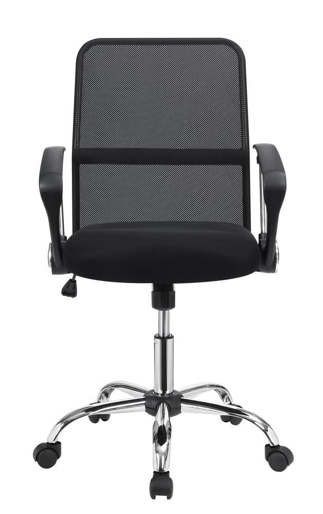 Gerta Office Chair with Mesh Backrest Black and Chrome - Half Price Furniture