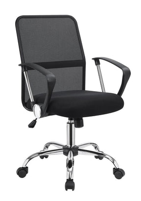 Gerta Office Chair with Mesh Backrest Black and Chrome - Office Chair - Half Price Furniture