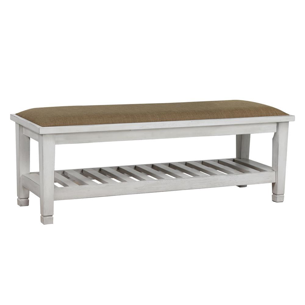 Franco Bench Brown and Antique White - Half Price Furniture