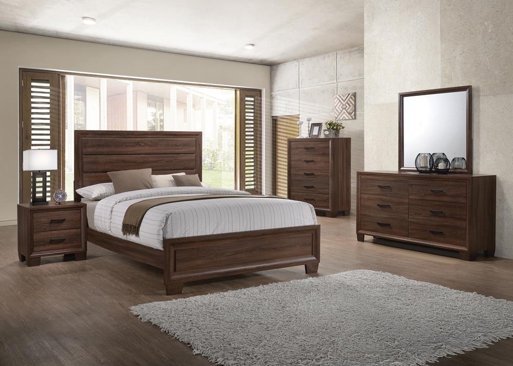 Brandon Eastern King Panel Bed Medium Warm Brown - Half Price Furniture