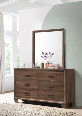 Brandon Framed Dresser Mirror Medium Warm Brown - Mirror - Half Price Furniture