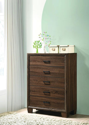 Brandon 5-drawer Chest Medium Warm Brown Half Price Furniture