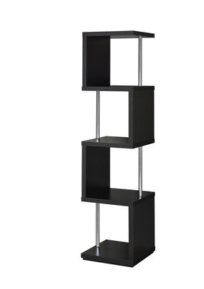 Baxter 4-shelf Bookcase Black and Chrome - Bookcase - Half Price Furniture