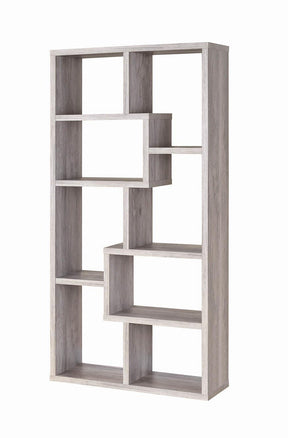 Theo 10-shelf Bookcase Grey Driftwood Theo 10-shelf Bookcase Grey Driftwood Half Price Furniture