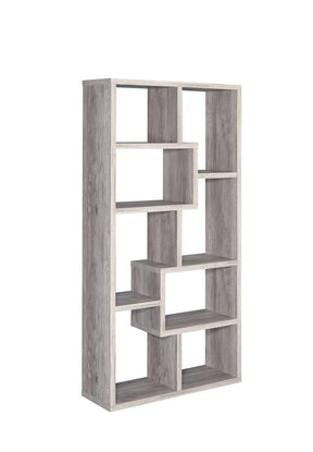 Theo 10-shelf Bookcase Grey Driftwood - Bookcase - Half Price Furniture