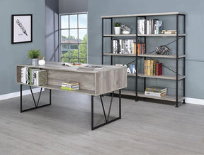Analiese 4-shelf Open Bookcase Grey Driftwood - Bookcase - Half Price Furniture