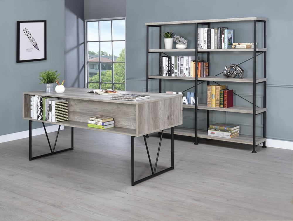 Analiese 4-shelf Open Bookcase Grey Driftwood - Half Price Furniture