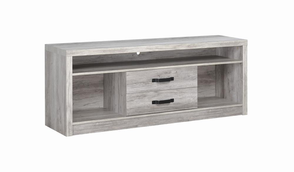 Burke 2-drawer TV Console Grey Driftwood  Las Vegas Furniture Stores