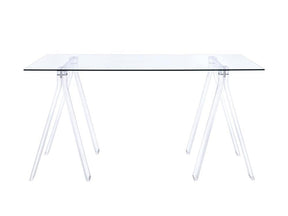 Amaturo Writing Desk with Glass Top Clear Amaturo Writing Desk with Glass Top Clear Half Price Furniture