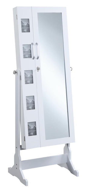 Doyle Jewelry Cheval Mirror with Picture Frames White - Jewelry Armoire - Half Price Furniture