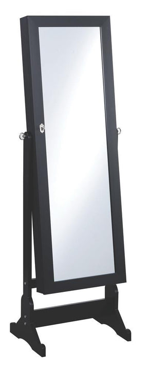 Tutuola Jewelry Cheval Mirror Black - Jewelry Armoire - Half Price Furniture