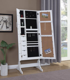 Doyle Jewelry Cheval Mirror with Picture Frames White - Jewelry Armoire - Half Price Furniture