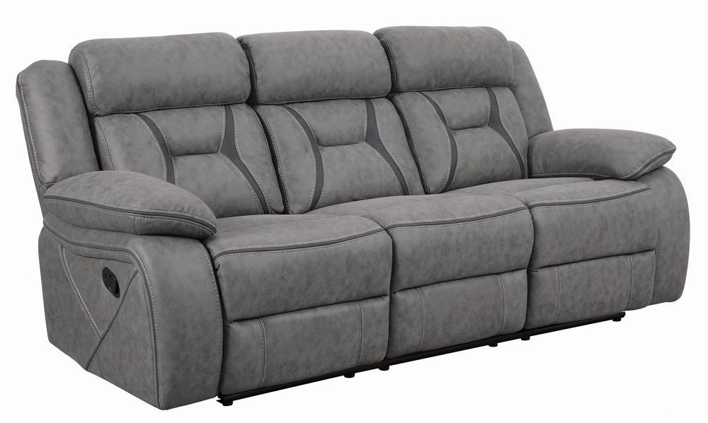 Higgins Pillow Top Arm Upholstered Motion Sofa Grey Higgins Pillow Top Arm Upholstered Motion Sofa Grey Half Price Furniture
