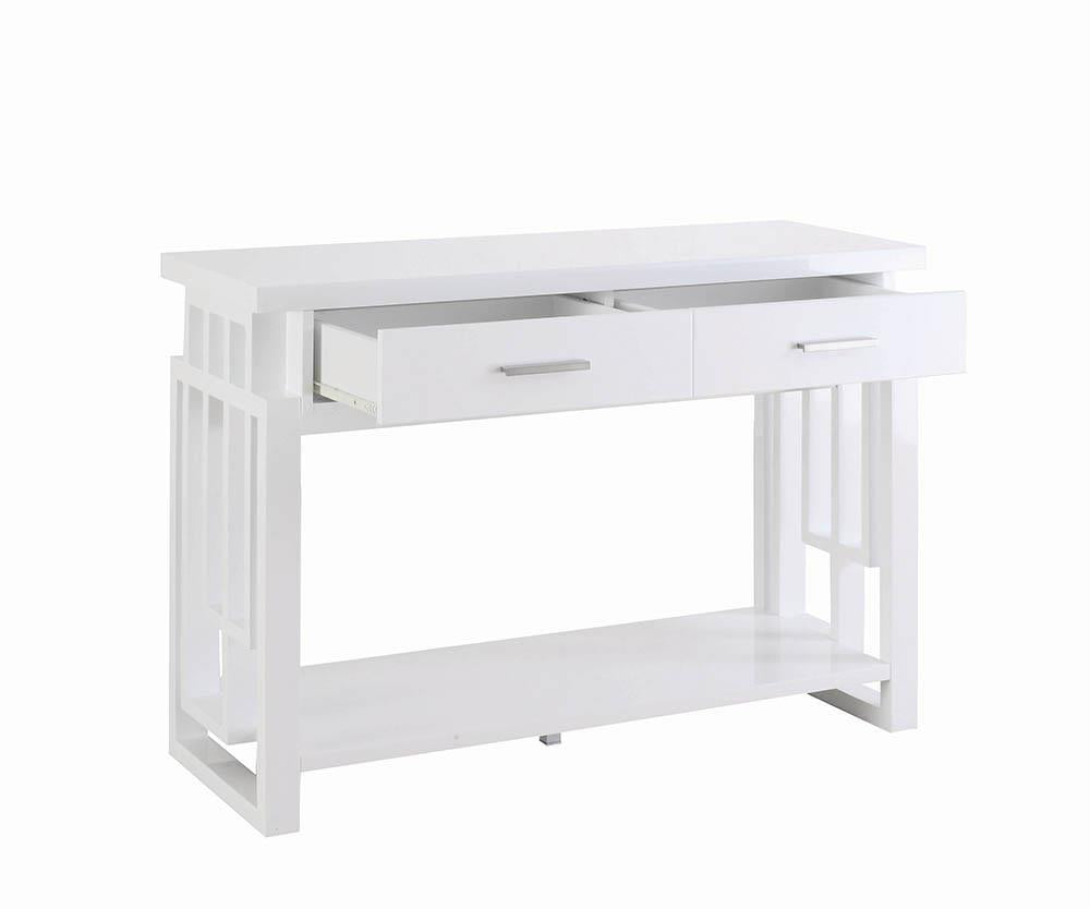 Schmitt Rectangular 2-drawer Sofa Table High Glossy White Schmitt Rectangular 2-drawer Sofa Table High Glossy White Half Price Furniture