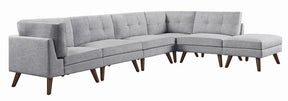 Churchill Ottoman with Tapered Legs Grey - Ottoman - Half Price Furniture