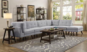 Churchill Ottoman with Tapered Legs Grey - Ottoman - Half Price Furniture