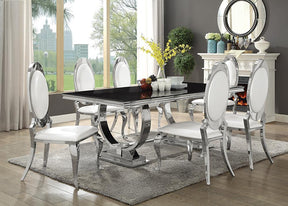 Antoine Rectangular Dining Table Chrome and Black Antoine Rectangular Dining Table Chrome and Black Half Price Furniture