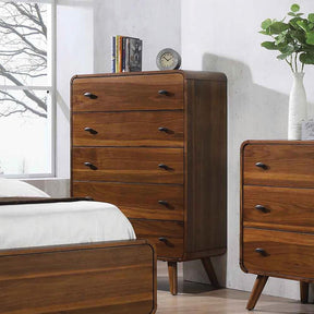 Robyn 5-drawer Chest Dark Walnut Robyn 5-drawer Chest Dark Walnut Half Price Furniture