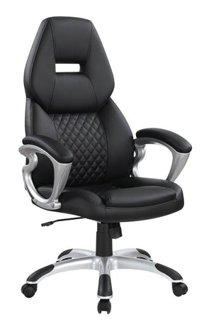 Bruce Adjustable Height Office Chair Black and Silver  Half Price Furniture